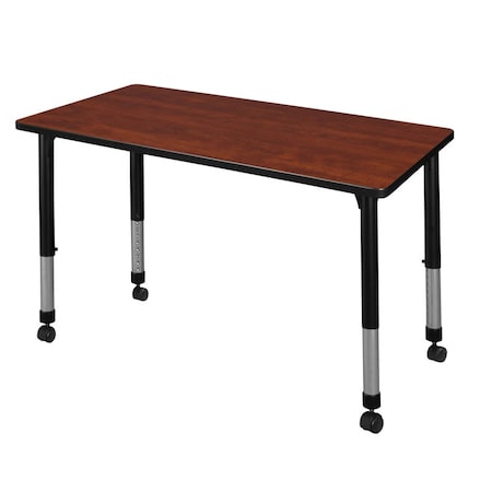 Regency Rectangular Mobile Tables, 48 W, 30 L, 23-34 H, Wood, Metal, Cherry MT4830CHAPCBK